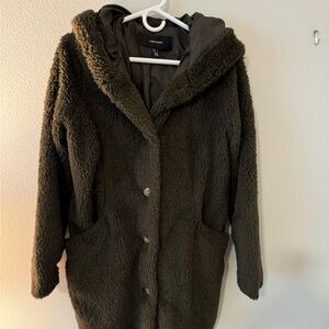 Vero Moda green teddy coat